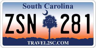 SC license plate ZSN281