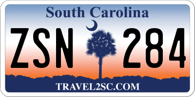 SC license plate ZSN284
