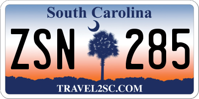 SC license plate ZSN285