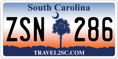 SC license plate ZSN286