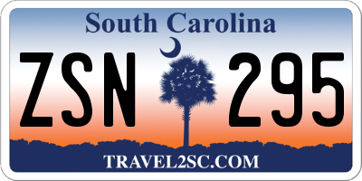 SC license plate ZSN295