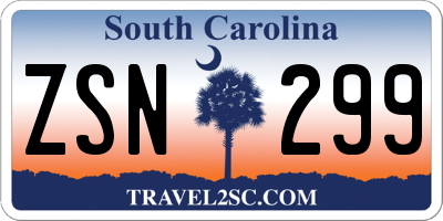 SC license plate ZSN299