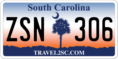 SC license plate ZSN306