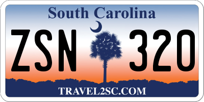 SC license plate ZSN320