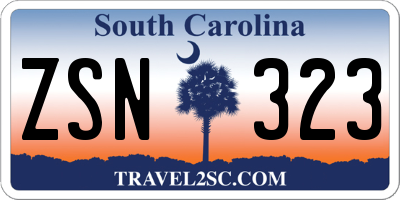 SC license plate ZSN323