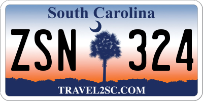 SC license plate ZSN324
