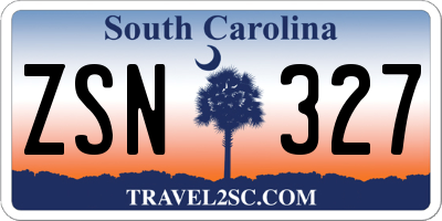 SC license plate ZSN327