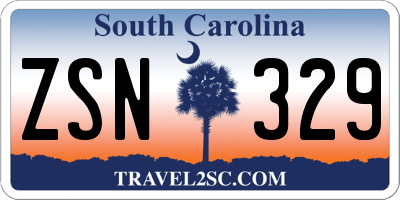 SC license plate ZSN329