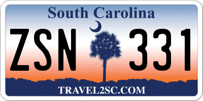 SC license plate ZSN331