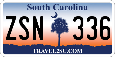 SC license plate ZSN336