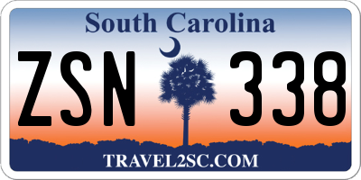 SC license plate ZSN338