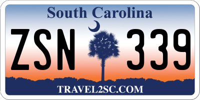 SC license plate ZSN339