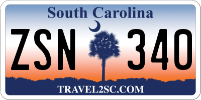 SC license plate ZSN340