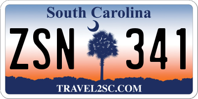 SC license plate ZSN341