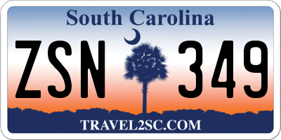 SC license plate ZSN349