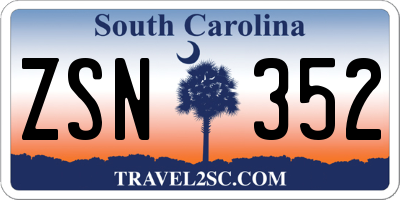 SC license plate ZSN352
