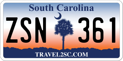 SC license plate ZSN361