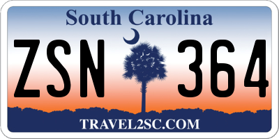 SC license plate ZSN364