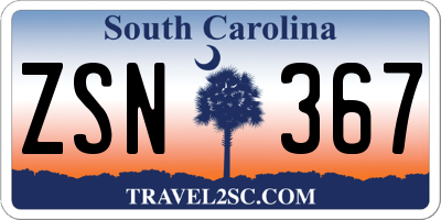 SC license plate ZSN367