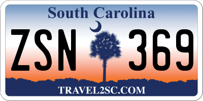 SC license plate ZSN369
