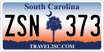 SC license plate ZSN373