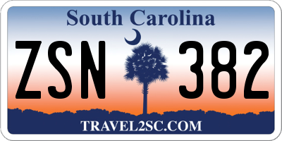 SC license plate ZSN382