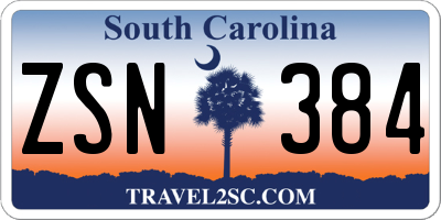SC license plate ZSN384