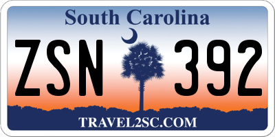 SC license plate ZSN392