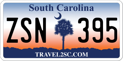SC license plate ZSN395