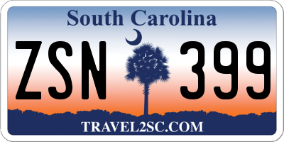 SC license plate ZSN399