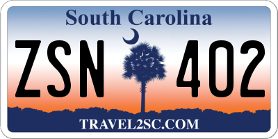 SC license plate ZSN402