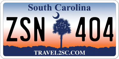SC license plate ZSN404