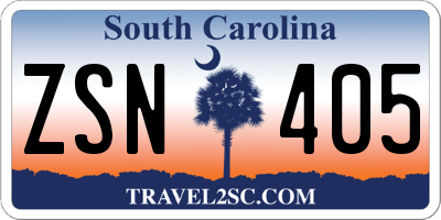 SC license plate ZSN405