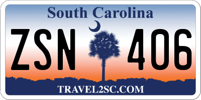 SC license plate ZSN406