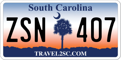 SC license plate ZSN407