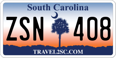 SC license plate ZSN408