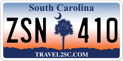 SC license plate ZSN410