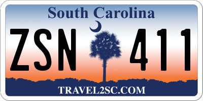 SC license plate ZSN411
