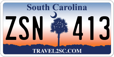 SC license plate ZSN413