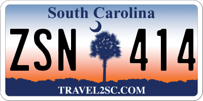 SC license plate ZSN414