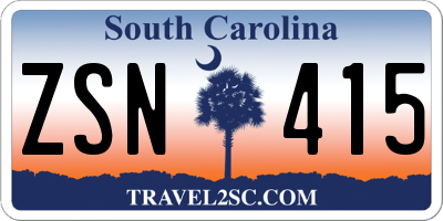 SC license plate ZSN415