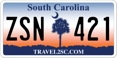 SC license plate ZSN421