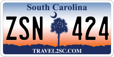 SC license plate ZSN424