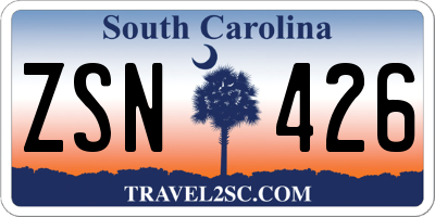 SC license plate ZSN426