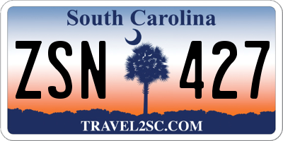 SC license plate ZSN427