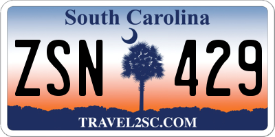 SC license plate ZSN429