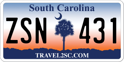 SC license plate ZSN431