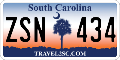 SC license plate ZSN434