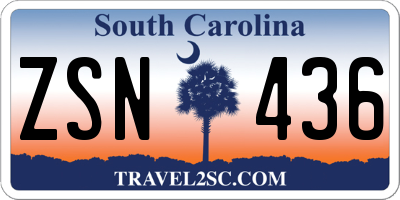 SC license plate ZSN436