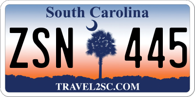 SC license plate ZSN445